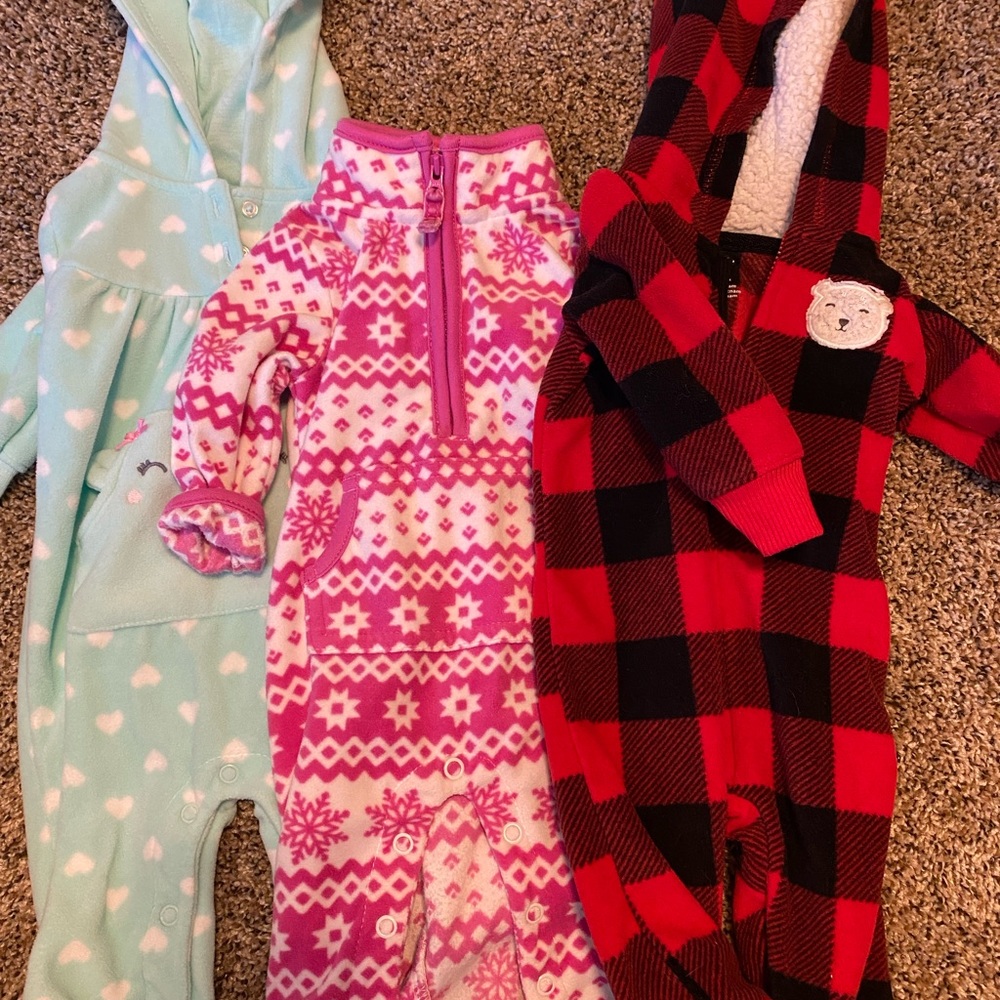 Bundle 3 month fleece onesies